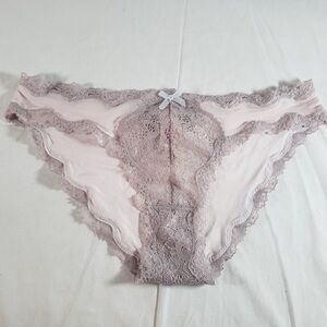 Victoria's Secret Dream Angels Soft Satin Lace Cheekini Mauve Purple Panty Sz M